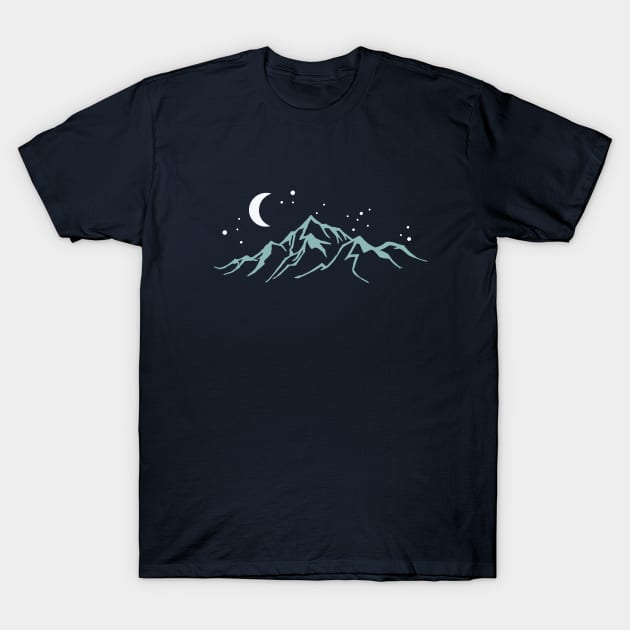 Night Sky in the Mountains T-Shirt by High Altitude